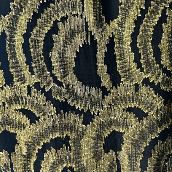 Milly Women's Silk Gold Black Cocktail Evening Mini Dress Size 2 - Picture 12 of 12